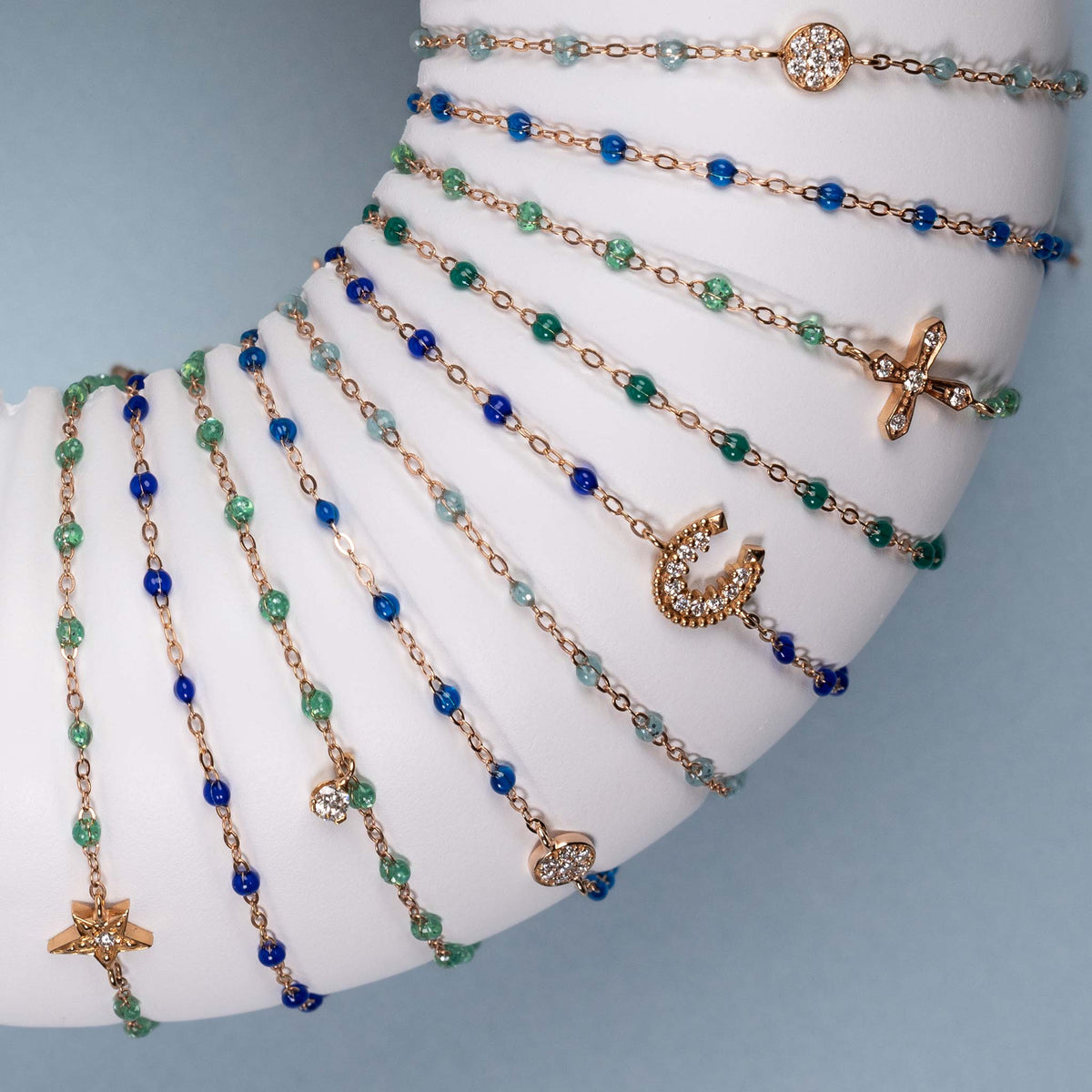 Bracelet saphir Puce diamants, or jaune, 17 cm – Gigi Clozeau