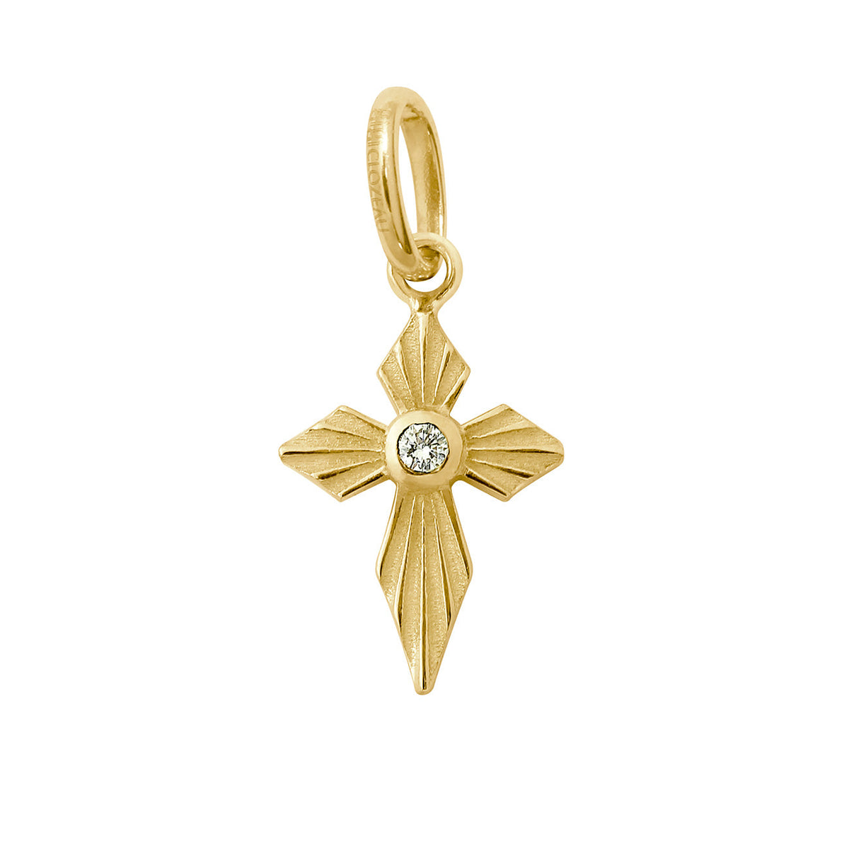 Pendentif Croix Boules Or Jaune 18 Carats Diamanté - Neuf Avec étiquettes, Idéal Baptême, Bébé
