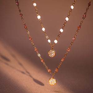 Gigi Clozeau - Collier rosée Puce diamants, or rose, 42 cm