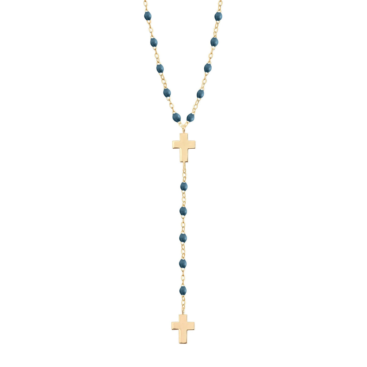 Anneau Chapelet En Or Jaune 18 Carats Avec Zircons Bleus - Neuf Avec étiquettes, Femme