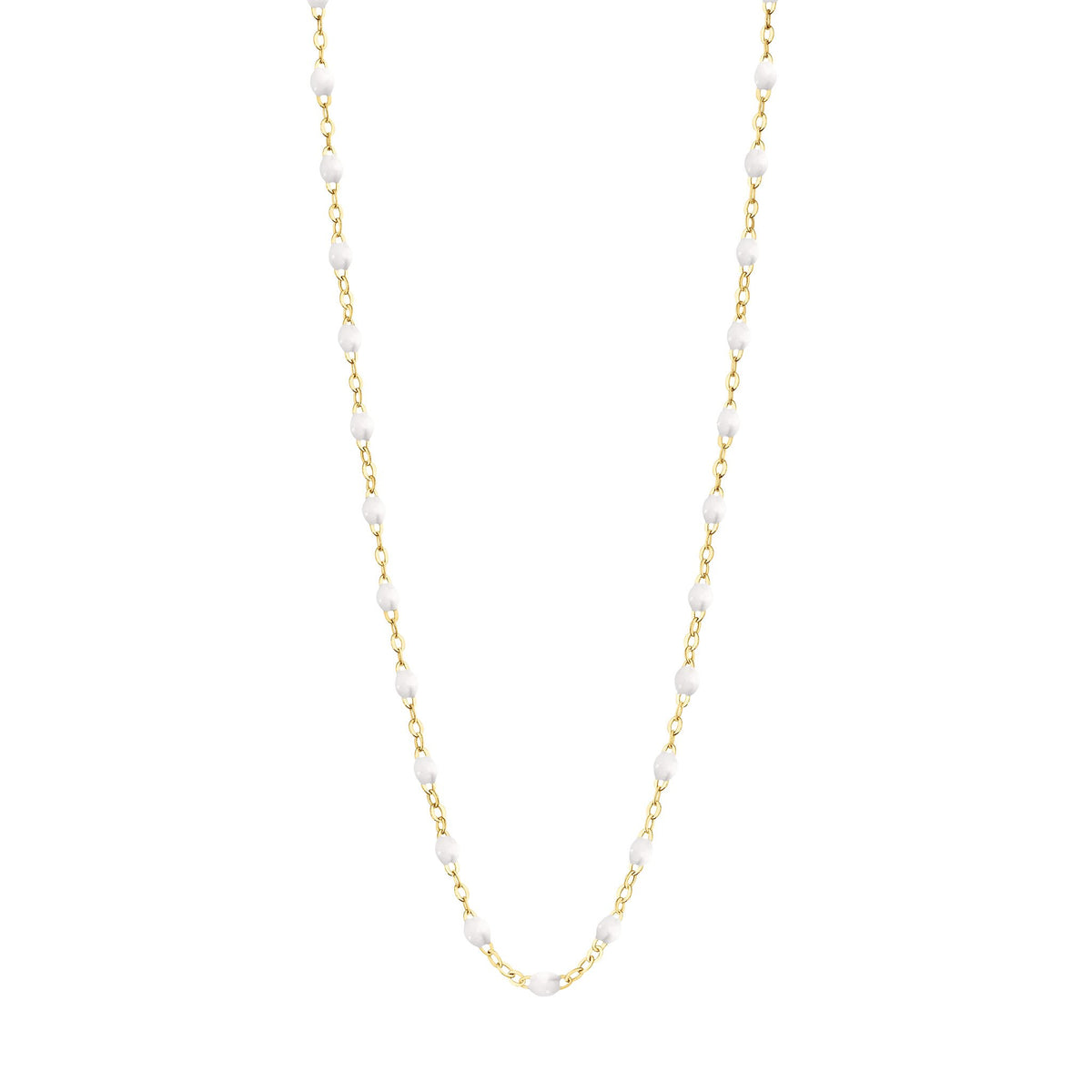 Classic Gigi White necklace, yellow gold, 42 cm – Gigi Clozeau 