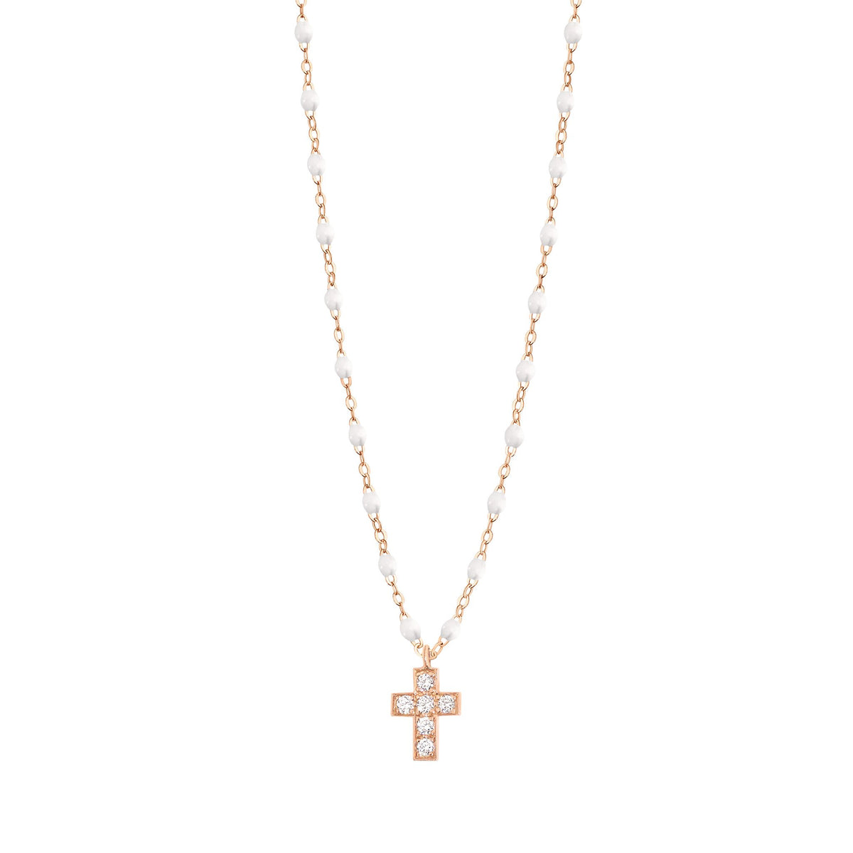 Collier Recarlo En Or Blanc 18KT Avec Croix Et Diamants – Longueur Réglable, Neuf Avec étiquettes