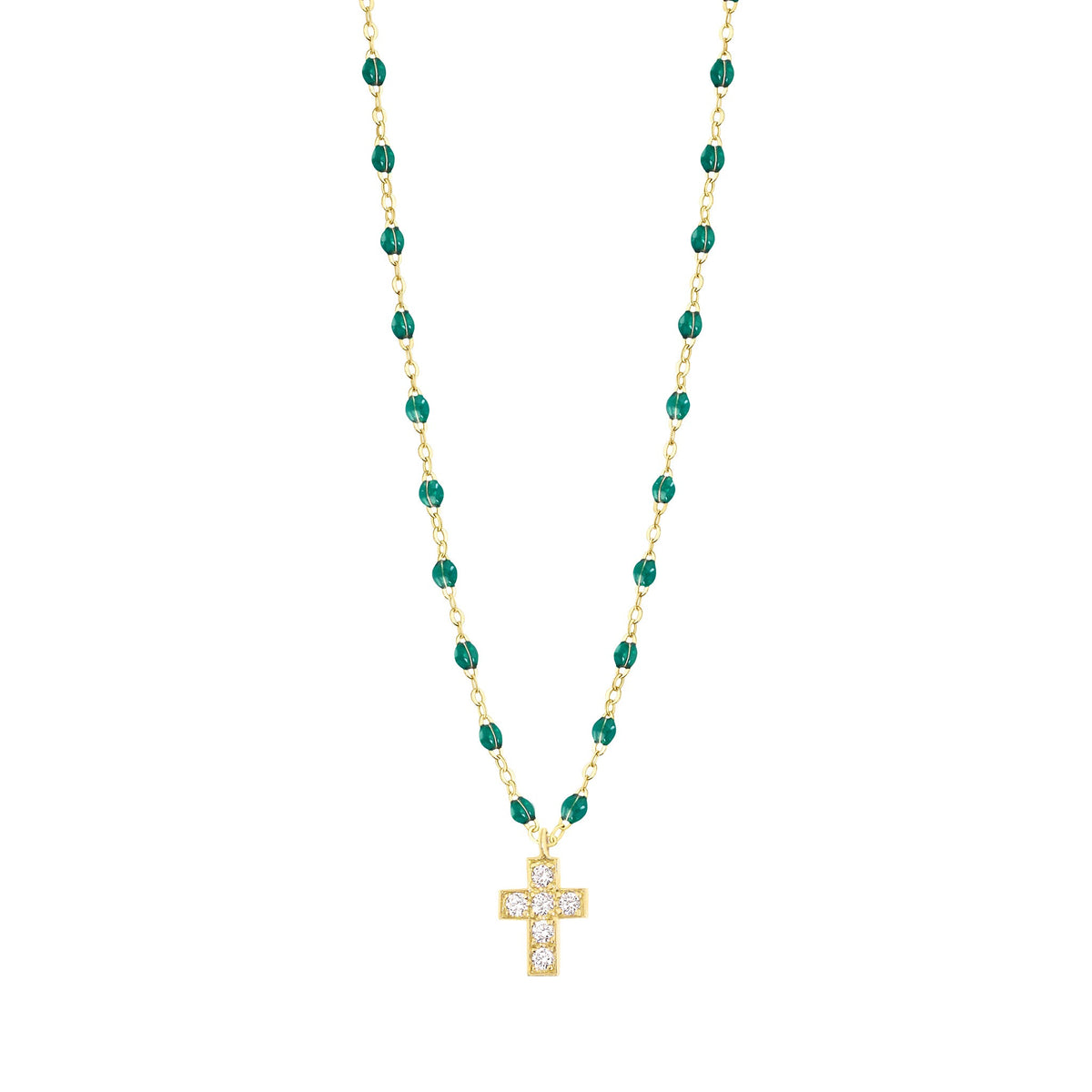 Pendentif Croix En Or Blanc 14k Avec émeraudes & Diamants - Occasion | Sans Marque