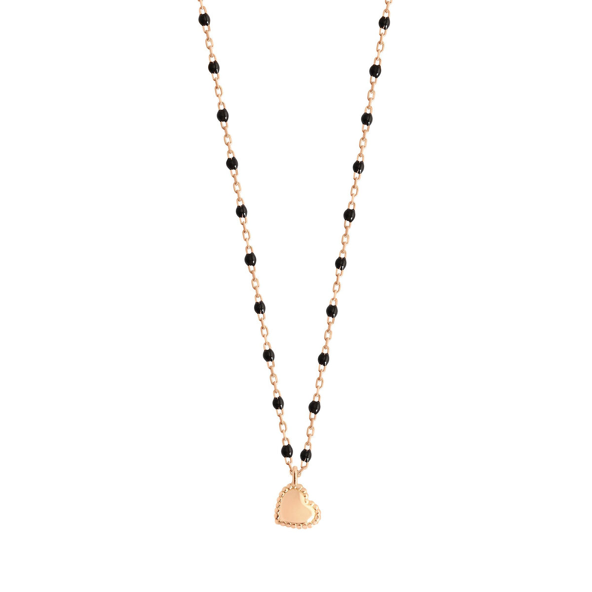 Bijoux Collier Perle Gigi Clozeau Collier Lucky Coeur, Or Rose Et