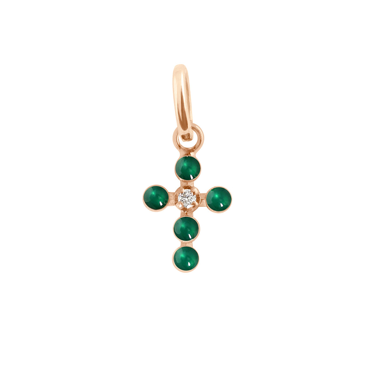 Emerald gold cross pendant hot sale