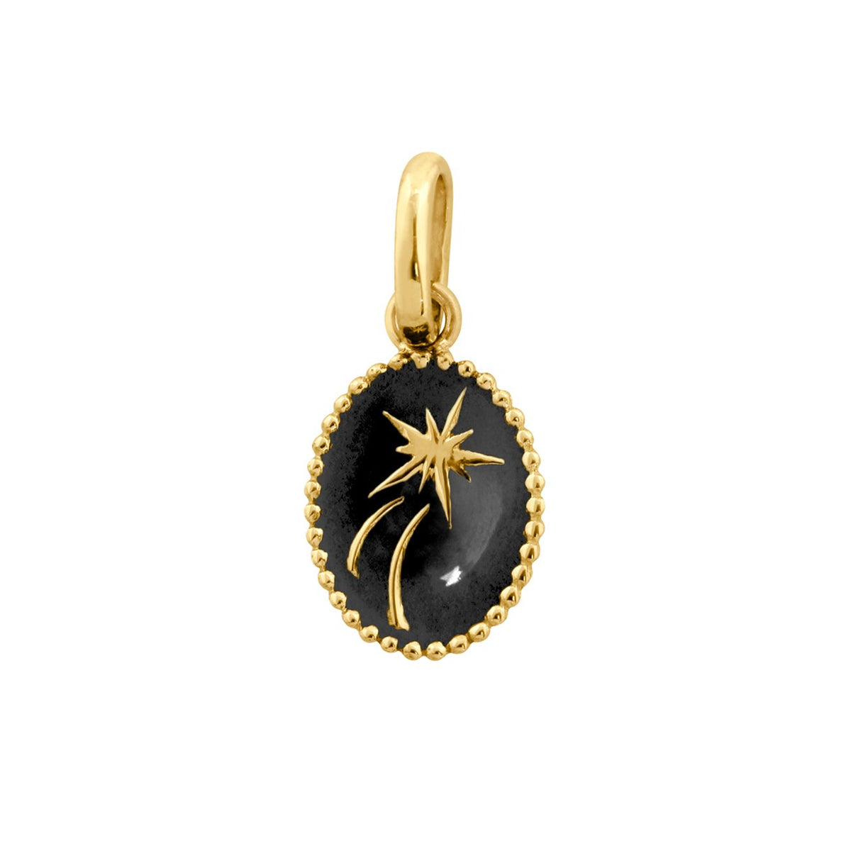 Shooting Star Pendant, Black, Yellow Gold – Gigi Clozeau
