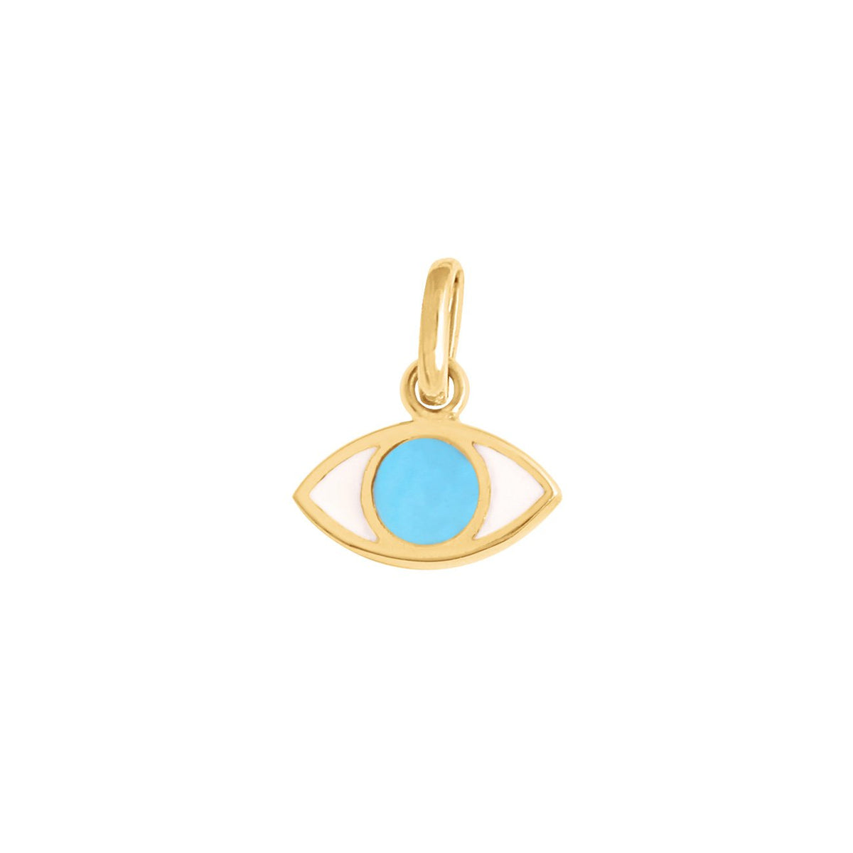 Pendentif Breloque Turquoise Naturelle En Or 18 Carats - Forme Baguette - Pierre Principale 6 Carats