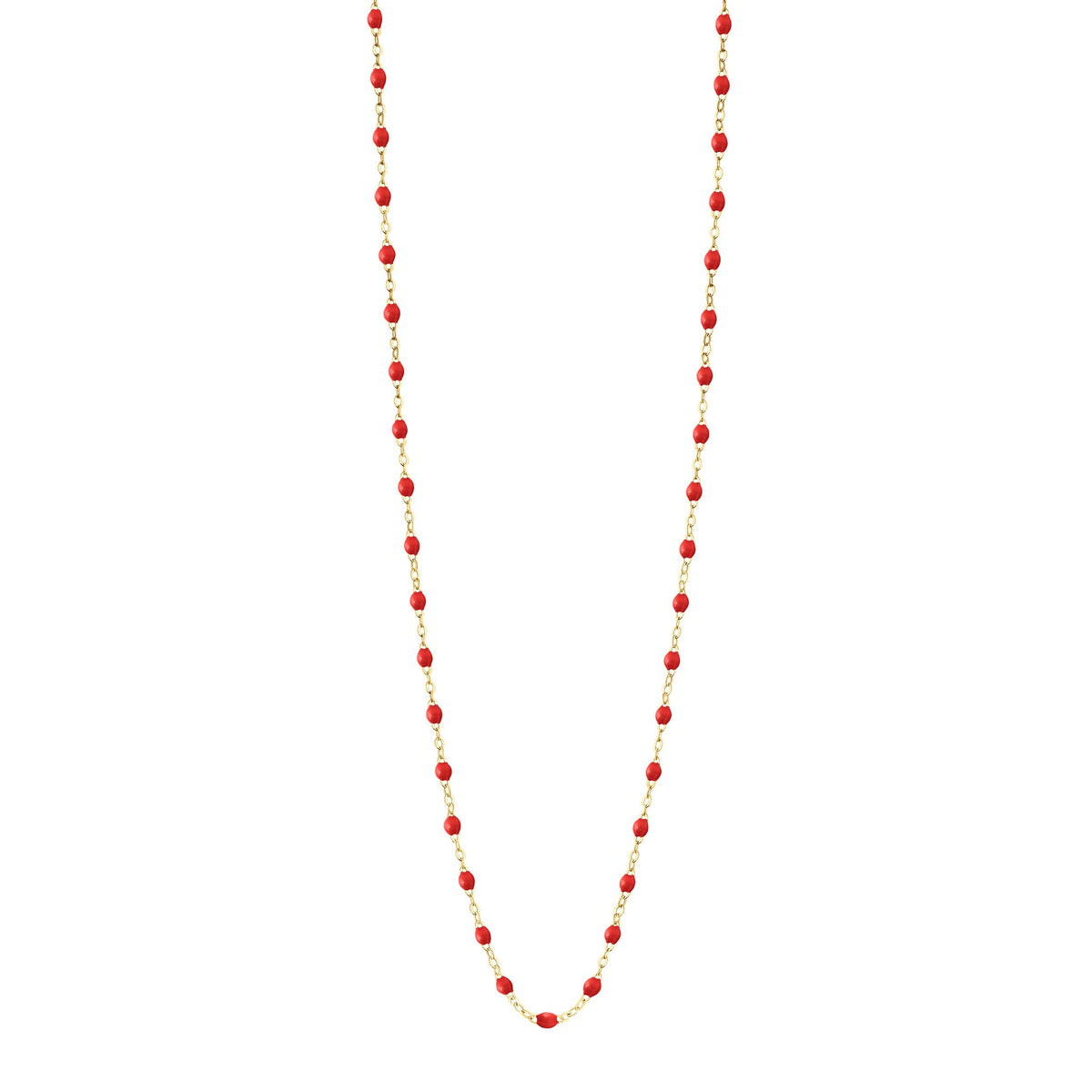 Sautoir coquelicot Classique Gigi, or jaune, 60 cm