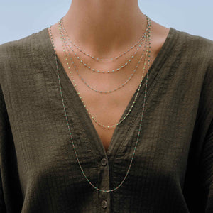 gigi clozeau - Collier glacier Classique Gigi, or rose, 42 cm