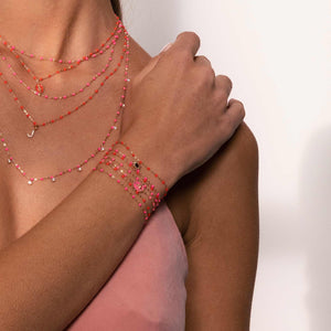 Gigi Clozeau - Bracelet corail Soleil, or rose, 17 cm