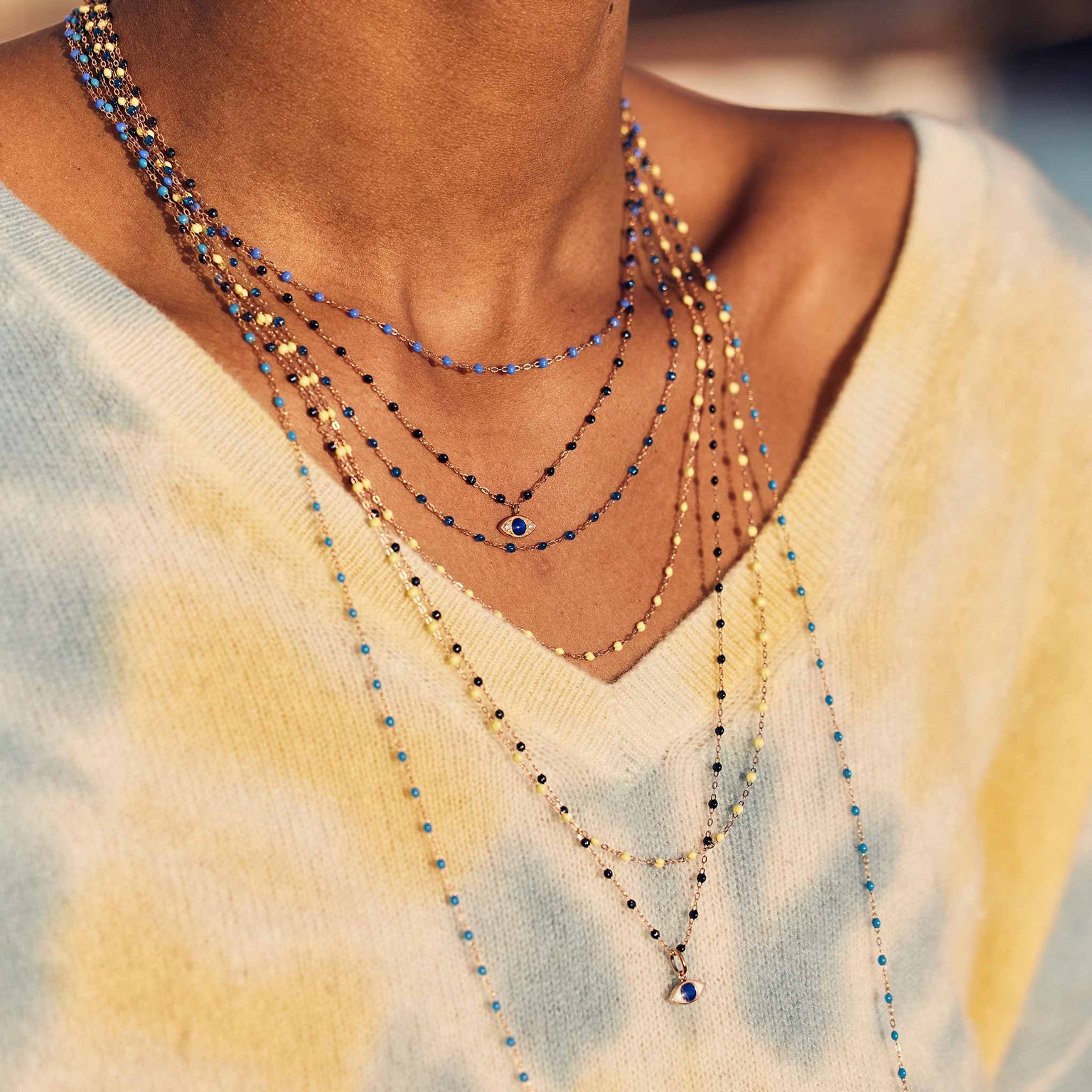 Gigi Clozeau - Collier mimosa Classique Gigi, or rose