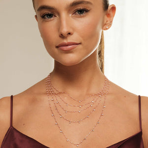 Gigi Clozeau - Collier blush Gigi Suprême, or jaune, 5 diamants, 45 cm