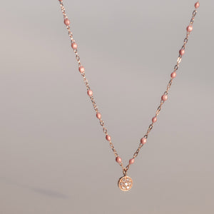 Gigi Clozeau - Collier blush Puce diamants, or rose, 42 cm