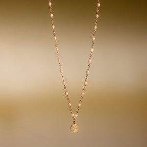 Gigi Clozeau - Collier opale Puce diamants, or rose, 42 cm