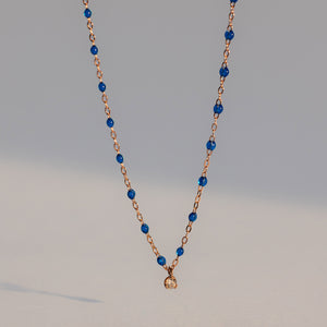 Gigi Clozeau - Collier saphir Gigi Suprême, or rose, 1 diamant, 42 cm