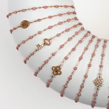 Gigi Clozeau - Bracelet blush Lucky Trèfle, diamants, or rose, 17 cm