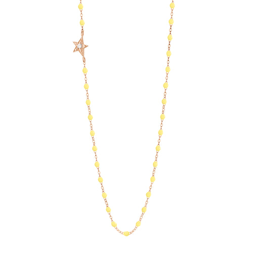 Gigi Clozeau - Collier mimosa Etoile, diamant, or rose, 42cm