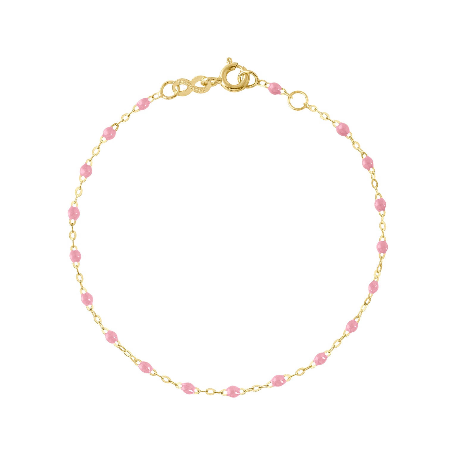 Gigi Clozeau - Bracelet bébé fuchsia Classique Gigi, or jaune, 13 cm