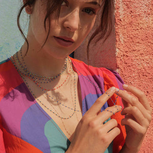 Gigi Clozeau - Classic Gigi Coral necklace, Rose Gold, 42 cm