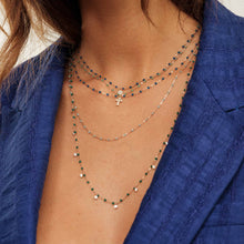 Collier saphir, or rose, 50 cm