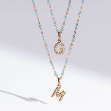 Gigi Clozeau - Pendentif Lucky Letter M, or rose, diamants