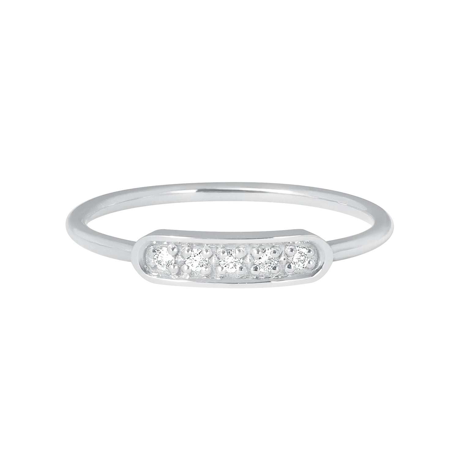 Gigi Clozeau - Bague Ama, 5 diamants, or blanc, T 53
