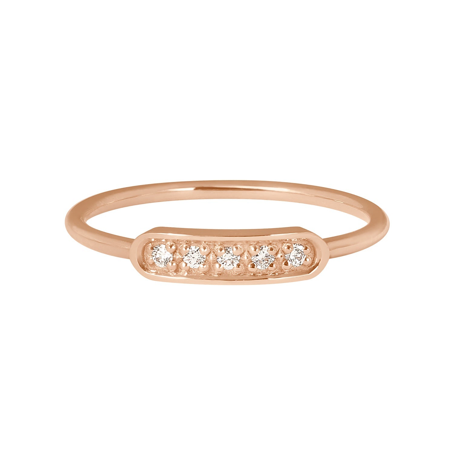 Gigi Clozeau - Bague Ama, 5 diamants, or rose, T 54