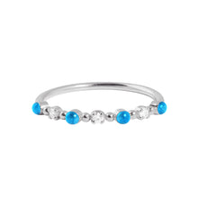 Gigi Clozeau - Bague azur Classique Gigi, 3 diamants, or blanc, T 50
