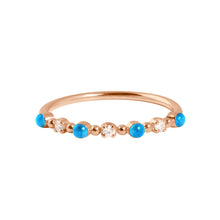 Gigi Clozeau - Bague azur Classique Gigi, 3 diamants, or rose, T 53
