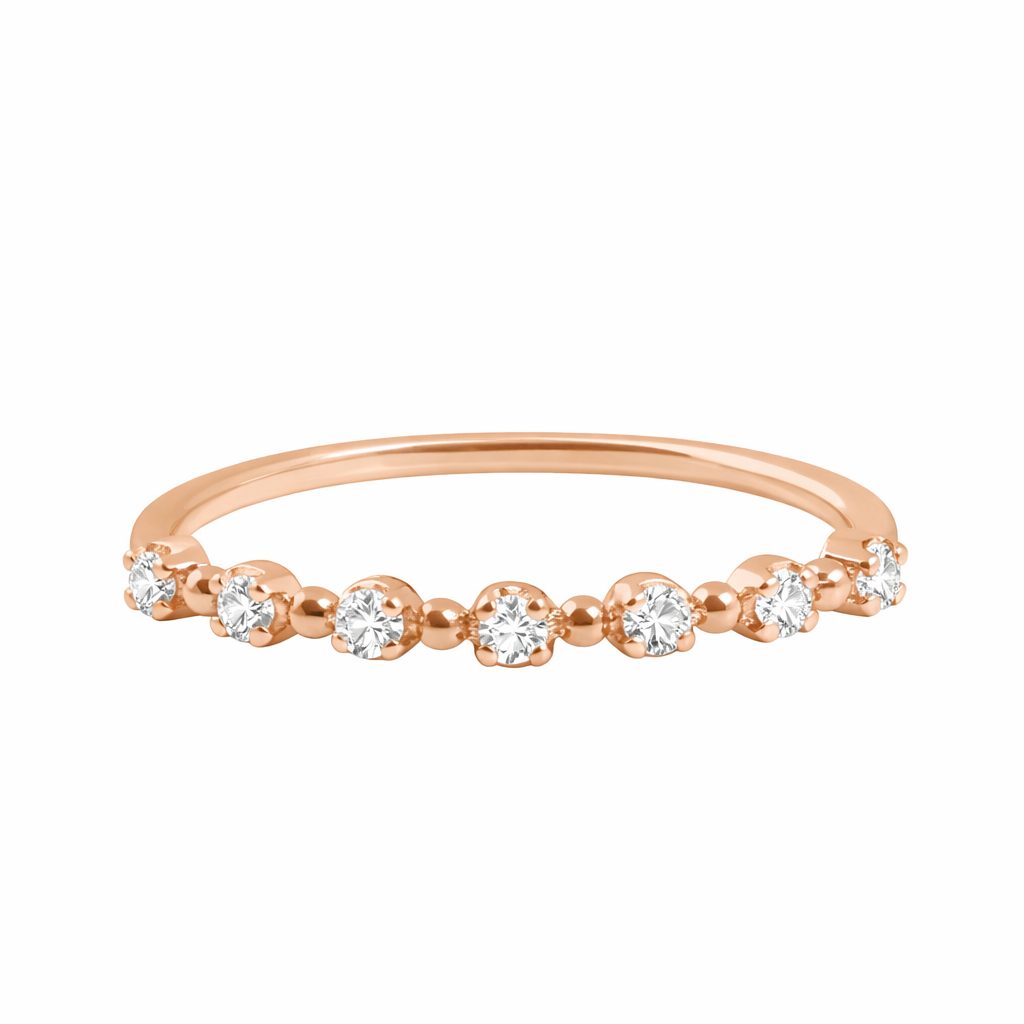 Gigi Clozeau - Bague Classique Gigi, 7 diamants, or rose, T 53