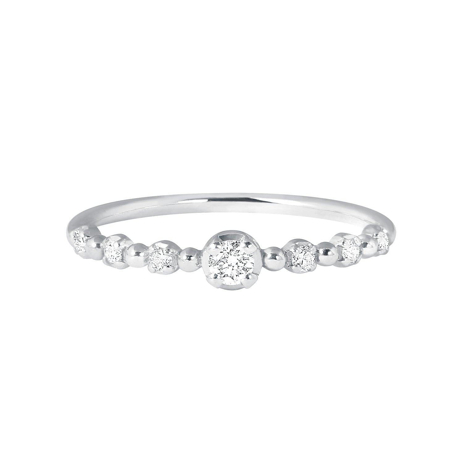 Gigi Clozeau - Bague Solitaire Gigi, diamants, or blanc, T 52