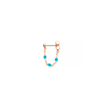 Gigi Clozeau - Boucle d'oreille unique turquoise Classique Gigi, or rose
