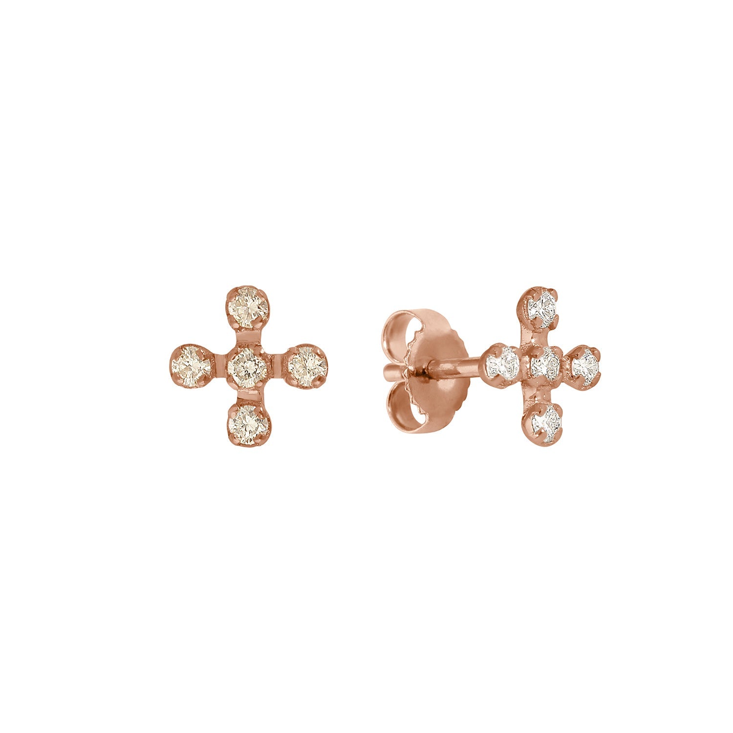 Gigi Clozeau - Boucles d'oreilles Spark diamants, or rose