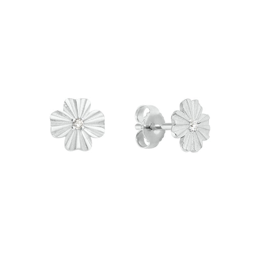 Gigi Clozeau - Boucles d'oreilles Trèfle Lumière, diamants, or blanc