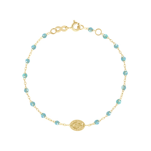 Gigi Clozeau - Bracelet aqua Madone or jaune, 17 cm