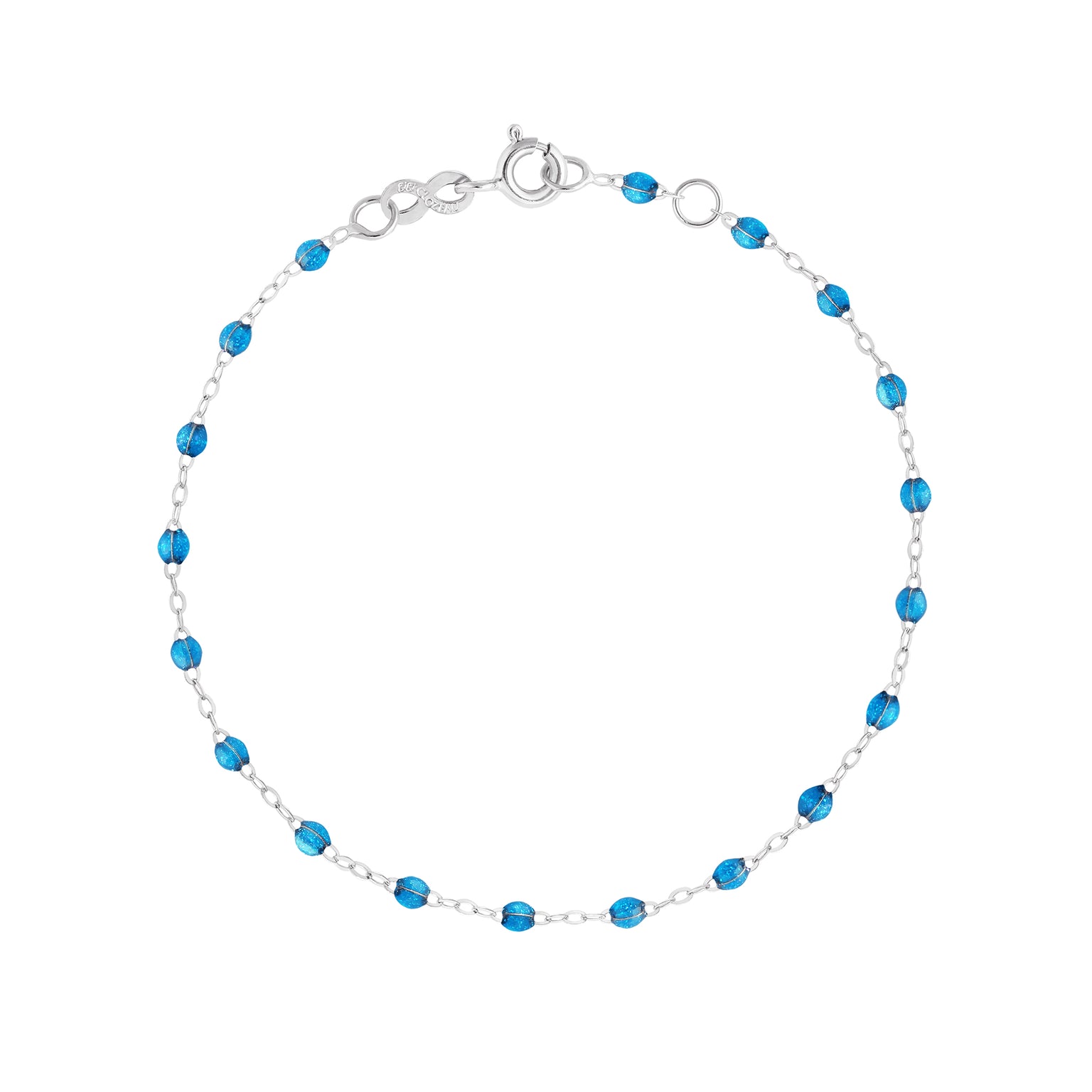 Gigi Clozeau - Bracelet azur Classique Gigi, or blanc, 17 cm