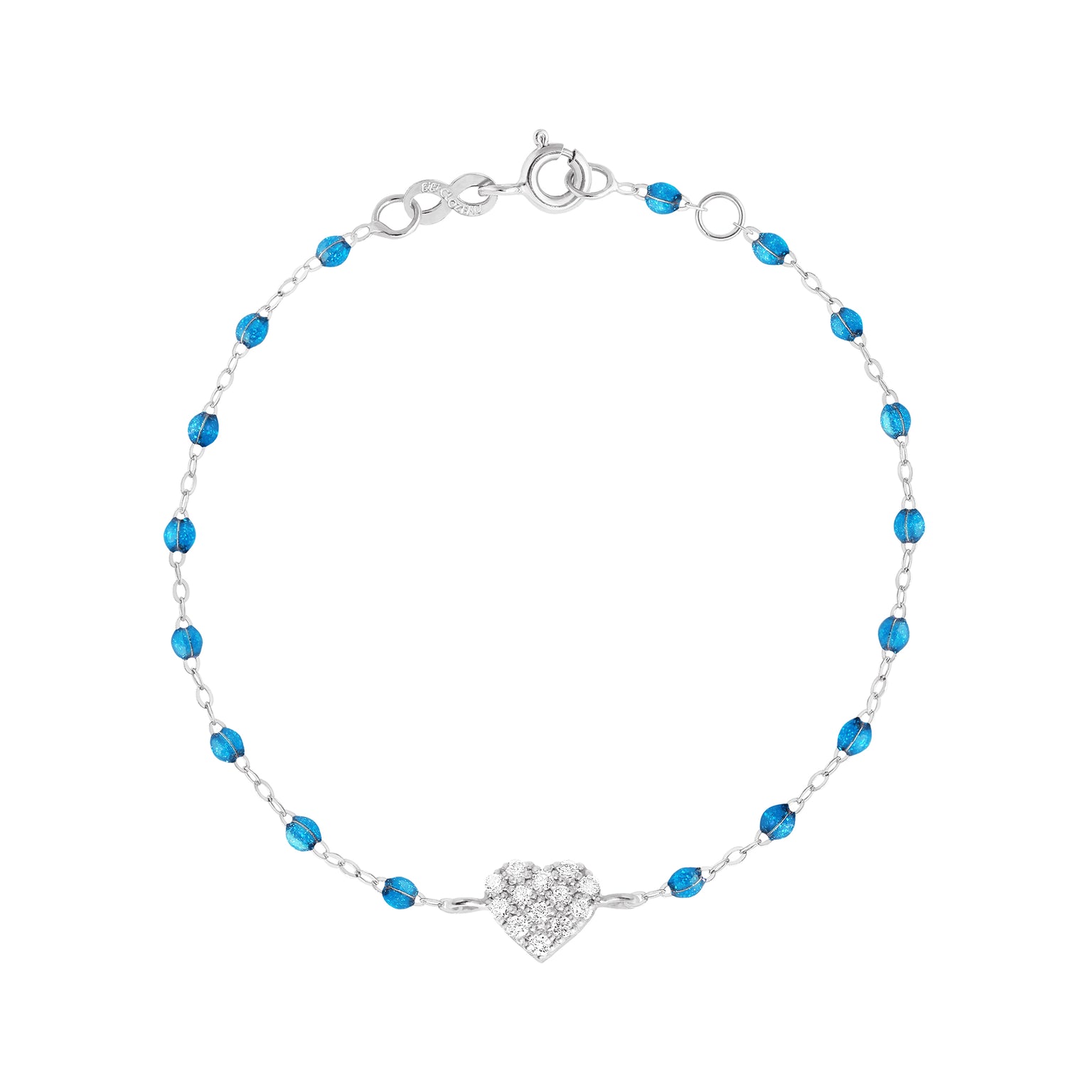 Gigi Clozeau - Bracelet azur In Love, diamants, or blanc, 17 cm