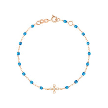 Gigi Clozeau - Bracelet azur Spark diamants, or rose, 17 cm