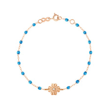 Gigi Clozeau - Bracelet azur Trèfle Lumière, diamant, or rose, 17 cm