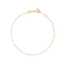 Gigi Clozeau - Bracelet blanc Classique Gigi, or jaune, 24 cm