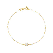 Gigi Clozeau - Bracelet blanc Puce diamants, or jaune, 17 cm