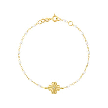 Gigi Clozeau - Bracelet blanc Trèfle Lumière, diamant, or jaune, 17 cm