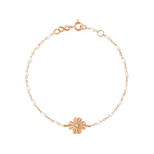 Gigi Clozeau - Bracelet blanc Trèfle Lumière, diamant, or rose, 17 cm