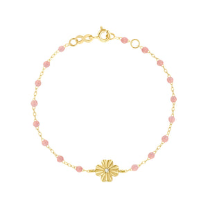 Gigi Clozeau - Bracelet blush Trèfle Lumière, diamant, or jaune, 17 cm