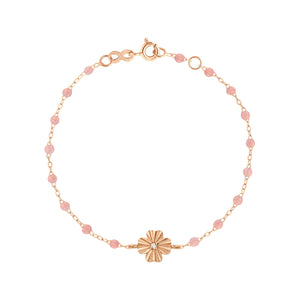 Gigi Clozeau - Bracelet blush Trèfle Lumière, diamant, or rose, 17 cm