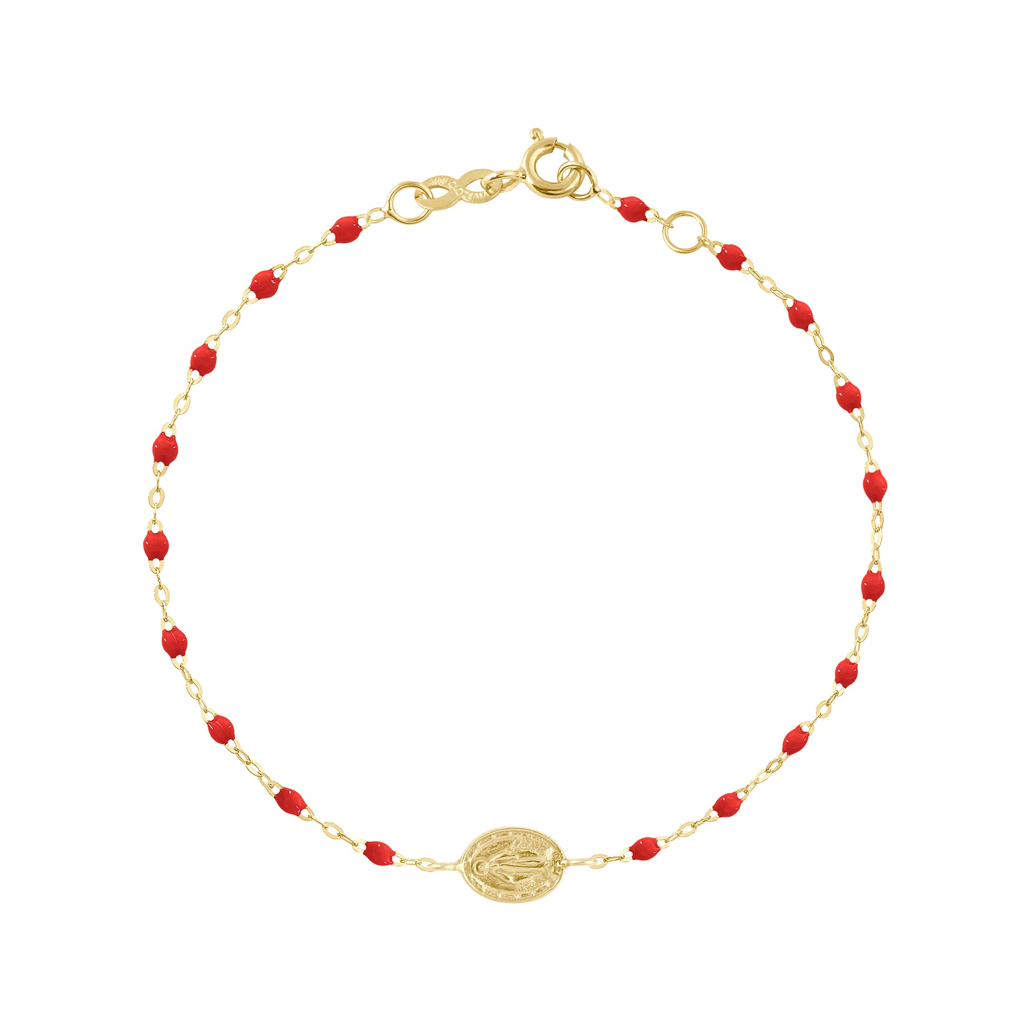 Gigi Clozeau - Bracelet coquelicot Madone or jaune, 17 cm 