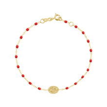 Gigi Clozeau - Bracelet coquelicot Madone or jaune, 17 cm 