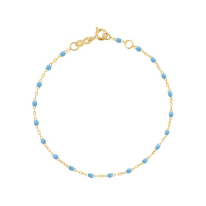 Gigi Clozeau - Bracelet de cheville turquoise Classique Gigi, or jaune, 24 cm