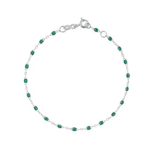Gigi Clozeau - Bracelet emeraude Classique Gigi, or blanc, 24 cm