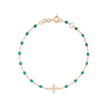 Gigi Clozeau - Bracelet émeraude Spark diamants, or rose, 17 cm